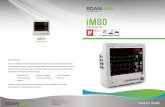 iM80 · 1200 120 h 60 120 s NIBP Measurement Review Trend Review Alarm Review Frozen MFM-CMS Web Viewer Waveform iM80 XML Built-in Temporary Memory: Nurse Call VGA Output Defib Proof