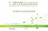 8 World of ALLELOPATHY - Sciencesconf.org · Marseille, France 24-28 July 2017 Allelopathy for sustainable ecosystems 8th World Congress of ALLELOPATHY PROGRAM