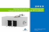 Dehydrators - Technical Characteristics and Pricelist · Dehydrators - Technical Characteristics and Pricelist Page 2 of 23 Air flow rate 0 - 16.000[m3], variable flow rate due to