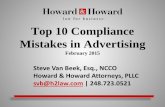 Top 10 Compliance Mistakes in Advertising Top 10 Compliance Mistakes in Advertising February 2015 Steve