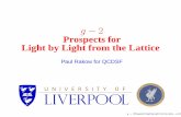 g 2 Prospects for Light by Light from the Lattice · g 2 Prospects for Light by Light from the Lattice Paul Rakow for QCDSF g 2Prospects forLight by Light from the Lattice – p.1/21.