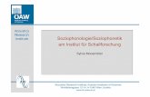 Acoustics Research Institute Soziophonologie/Soziophonetik ... · Acoustics Research Institute Derzeit laufende Projekte + Vowel tensity in Standard Austrian German and Standard German