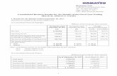 Komatsu Ltd. Consolidated Business Results for Six Months ... · ICT applications. Komatsu has been working on promoting the new models. With respect to “SMARTCONSTRUCTION”, a