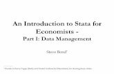 An Introduction to Stata · 10. Introduction to Stata commands • Stata syntax . is. case sensitive. All Stata command names must be in lower case. • Many Stata commands can be