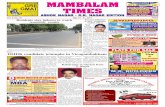 MAMBALAMmambalamtimes.in/admin/pdf/1305373770.15.5.2011.pdf · C M Y MAMBALAM K TIMES ASHOK NAGAR - K.K. NAGAR EDITION Vol. 9, No. 45 May 15 - 21, 2011 FREE By Our Staff Reporter