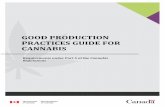 GOOD PRODUCTION PRACTICES GUIDE FOR CANNABIS · 4 Good Production Practices Guide for Cannabis 3.0 Scope This guide pertains to federally licensed production activities (including