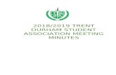 2018/2019 Trent Durham Student Association Meeting Minutes€¦  · Web viewKaren- many meetings, town and gown, OUSA meetings, preparing for OUSA training day sept 25 on our campus,