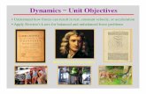 Dynamics Unit Objectives · Dynamics – Unit Objectives Intro to Newton’s Laws video • Understand how forces can result in rest, constant velocity, or acceleration • Apply