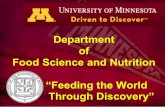 Department of Food Science and Nutrition “Feeding the ... Anniversary.pdf · Food Science and Nutrition “Feeding the World Through Discovery” On July 1, 1972 the Department