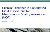 Current Practices in Conducting Field Inspections for ...onlinepubs.trb.org/Onlinepubs/webinars/160301.pdf · Current Practices in Conducting Field Inspections for Maintenance Quality