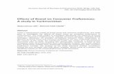 Effects of Brand on Consumer Preferences: A study in ... · 2.2. Consumer Preferences A broad variety of efforts and theories that attempt to describe the factors which influence