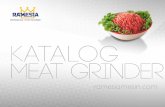 KATALOG meat grinder - Ramesia Mesin IndonesiaMesin Penggiling Daging Deluxe Electric Meat Grinder Prod. ID: MGD-TC12 24.00cm x 21.00cm x 31.50cm Specification Power (Watt) : 735 Voltage