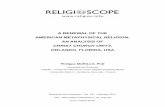 A RENEWAL OF THE AMERICAN METAPHYSICAL RELIGION: AN ... · A RENEWAL OF THE AMERICAN METAPHYSICAL RELIGION: AN ANALYSIS OF CHRIST CHURCH UNITY, ORLANDO, FLORIDA, USA Philippe MURILLO,
