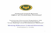 National Guard Bureau Office of Technician Personnel · Technician Personnel Regulation 430 . Performance Appraisal Program “Five Rating Level Evaluation Method” Writing Effective