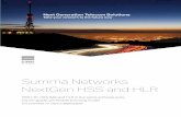 Summa Networks NextGen HSS and HLR · Summa Networks NextGen HSS and HLR is based on market-proven technologies, which ensure scalability and carrier-grade performance. The NextGen