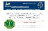 SEISMIC VULNERABILITY OF MULTI-LEAF, HERITAGE …SEISMIC VULNERABILITY OF MULTI-LEAF, HERITAGE MASONRY WALLSHERITAGE MASONRY WALLS USING ELASTO-PLASTIC DAMAGE MODEL By B.H. Al-Gohi