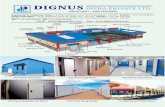 DIGNUS INFRA PRIVATE LTD. Infra.pdf · PUF/PIR/RW Panel Press PUF/PIR Foaming Machine Water Absorption Water Vapour Permeability (at 90% RH & 38oC) Width for Wall / Roof panel Jointing