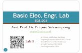 Basic Elec. Engr. Lab - t U Slides.pdfAsst. Prof. Dr. Prapun Suksompong prapun@siit.tu.ac.th 1 Basic Elec. Engr. Lab ECS 204 Lab 5 • RC Circuit with Voltage Step Input • Frequency