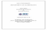 I.E.C.UNIVERSITY DEPARTMENT OF MATHEMATICS · 2018-03-22 · i.e.c.university department of mathematics syllabus master of science in mathematics session 2016-17-18 school of sciences