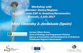 MoU Cleansky 2- Andalusia (Spain)...Workshop with Member States/Regions Synergies with ESIF in Aviation/Aeronautics Brussels, 3 July 2017 MoU Cleansky 2- Andalusia (Spain) Carmen Sillero