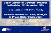 British Chamber of Commerce Myanmar In Mandalay, 20th … · Emerging from long period of Myanmar’s Private Sector Context • isolation, state control, and domination by crony