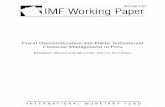 Fiscal Decentralization and Public Subnational Financial ... · Fiscal Decentralization and Public Subnational Financial Management in Peru Prepared by Ehtisham Ahmad and Mercedes