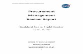 Procurement Management Review Report PMR FINAL...Headquarters Procurement conducted a virtual Procurement Management Review (PMR) of Goddard Procurement July 10 – 21, 2017. The virtual