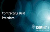 Contracting Best Practices - Institute for Supply Management · •Mob/Demob for labor & equipment •Administration MRO/Material • Non-catalog/ Description purchase • Economic