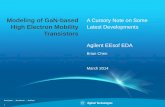 Modeling of GaN-based High Electron Mobility Latest ... · Modeling of GaN-based High Electron Mobility Transistors A Cursory Note on Some Latest Developments ... A Surface-Potential-Based
