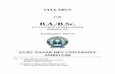 B.A./B.Sc. - Guru Nanak Dev Universitygndu.ac.in/syllabus/201415/MISC/BA BSC Semester VI.pdf3 B.A./B.Sc. (S emester System) (12+ 3 System of Education) FACULTY OF ENGINEERING & TECHNOLOGY
