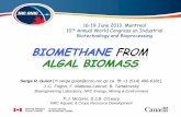 16-19 June 2013, Montreal 10 Annual World …...CO2 Capture Extraction Dewatering Harvesting Photobioreactor Energy Light Waste Water Algae Soil Amendment BYPRODUCTS BIO-OIL Biodiesel