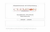 Department of Chemistry - Clemson University · This handbook presents policies and procedures of the graduate programs in the Clemson University Chemistry Department. It is meant