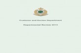 Customs and Excise Department Departmental Review 2013 · central support, training and recruitment, formulation of new legislation and review of procedures, orders and systems with