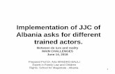 Implementation of JJC of Albania asks for different trained actors. · 2018-06-26 · 1 Implementation of JJC of Albania asks for different trained actors. Between de iure and reality