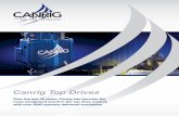 Canrig Top Drives - Nabors Industries · Certified Capacity (API 8C) 150 or 250 ton 136 or 227 tonne Output Power (Continuous) 380 HP 283 kW Max Speed 200 rpm 200 rpm Continuous Drill