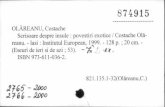  · 726249 OLÄREÄNU, Costache Ucenic la clasici / Costache Oläreanu. EdiÇie definitivä. Bucure#i : ÄLLFÄ, 1997. 216 p. 220 cm. (Biblioteca ÄLLFA