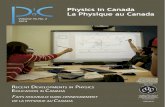 Physics in Canada La Physique au Canada...Physics in Canada La Physique au Canada Volume 70 No. 2 (2014) Canadian Association of Physicists Association canadienne des physiciens et