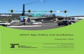 ODOT Sign Policy and Guidelines...Oregon Department of Transportation Technical Services Traffic-Roadway Section ... ODOT Traffic Standards and Asset Management Unit . Marie.KENNEDY@odot.state.or.us
