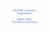 CSC258: Computer Organization Digital Logic: Digital Logic: Transistors and Gates 1 Pre-Class Review