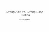 Strong Acid vs. Strong Base TitrationStrong Acid vs. Strong Base •HCl vs. NaOH –HCl + NaOH → NaCl + H 2 O •HCl = Strong Acid •NaOH = Strong Base •NaCl = Neutral Salt •H