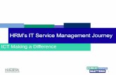 HRM’s IT Service Management Journey · 2018-11-04 · Issue / Incident Resolution Tiers and Targets Priority Description Resolution target 1 Major failure – emergency services