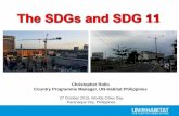 The SDGs and SDG 11 - League of Cities of the Philippines · The SDGs and SDG 11 27 October 2015, Worlds Cities Day Paranaque City, Philippines Christopher Rollo Country Programme