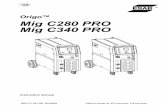 Origo Mig C280 PRO Mig C340 PRO - ESABpdfmanuals.esab.com/private/Library/InstructionManuals/0463 271 001 GB.pdf · ESAB's accessories for the product can be found on page 29. 2.1