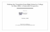 Making the Transition from High School to College in Ohio ...regents.ohio.gov/perfrpt/hs_2004/HS_Transition_2004_statewide.pdfMaking the Transition from High School to College in Ohio