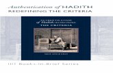 IIIT Books-In-Brief Series is a valuable collection of the ... · Hadith examination is crucial when identifying the contemporary relevance of Hadith: the Qur’an and Hadith encapsulate