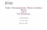 Fluids, Thermodynamics, Waves, & Optics Waves Lab 6 The ...nebula2.deanza.edu/~lanasheridan/4C/4C-Lecture-Lab6.pdf · The Sonometer Lana Sheridan De Anza College May 16, 2018. Overview