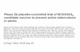 Phase 2b placebo-controlled trial of M72/AS01 candidate vaccine … · Phase 2b placebo-controlled trial of M72/AS01 E candidate vaccine to prevent active tuberculosis in adults Olivier