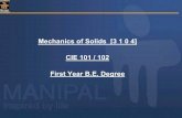 Mechanics of Solids [3 1 0 4] CIE 101 / 102 First Year B.E ...icasfiles.com/mechanics of solids/notes/Mechanics of solids.pdf · Strength of materials, by F L Singer & Andrew Pytel