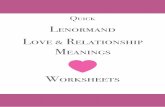 Love & Relationship Meanings Worksheets · Card Meanings I Love & Relationship-Related 1. Rider New Lover, Someone on the Horizon 2. Clover Luck, Chances, Opportunities, Happiness