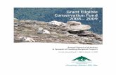Grant Eligible Conservation Fund 2008– 2009 · 4 Funding Priorities and Appendix A: Project Submission Guidelines for Funding 2008 - 2009). The funding priorities for 2008 – 2009